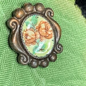 Rose print delicate stick pin